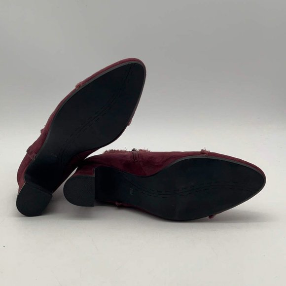 Vaneli Maroon Almond Toe‎ Zip Cushioned Comfy Ankle Cap Toe Fridge Booties Shoes - Picture 6 of 16